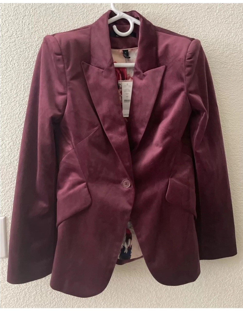 White House Black Market  Port color Velvet Editor Blazer Single-Button Blazer